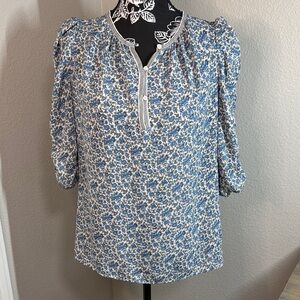 Max Studio Blue Floral Blouse